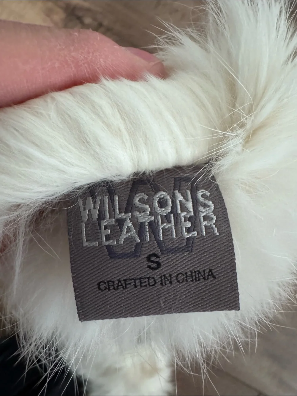 Wilsons Leather Black Leather Gloves with Cream Fur Cuffs